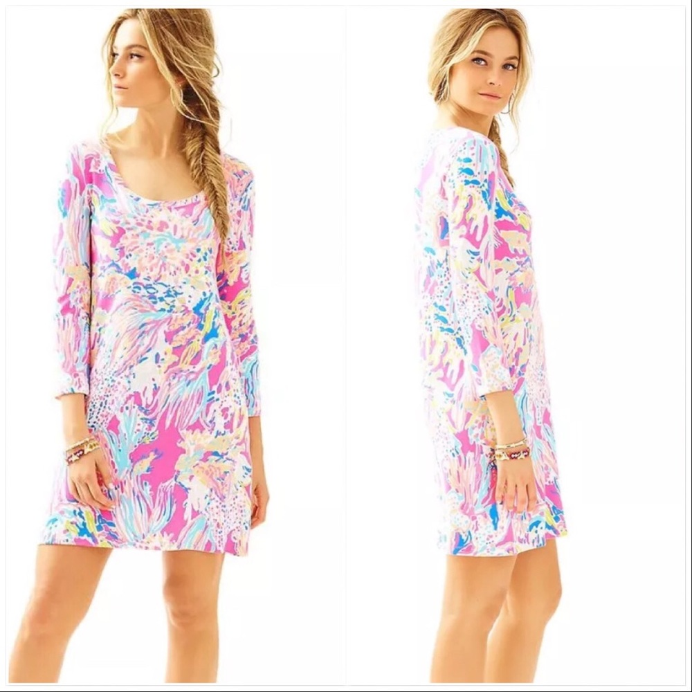 Lilly pulitzer nwot devon dress tiki pink sunken S